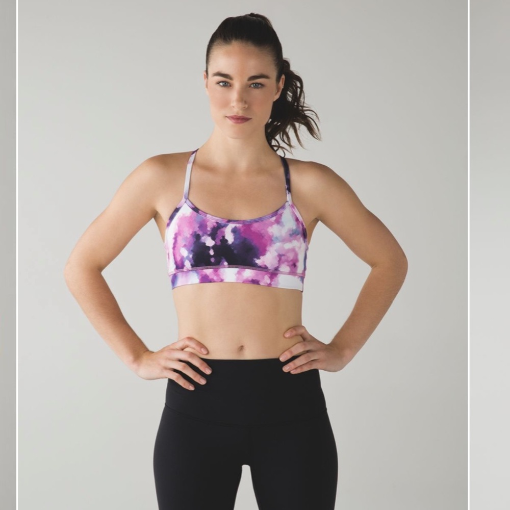 Lululemon Flow Y Bra IV Blooming Pixie Multi / Vintage Pink Purple Size 4 Small